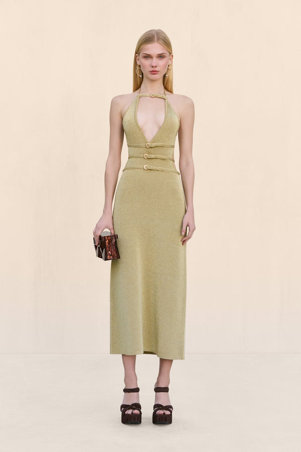 EVALEIGH KNIT DRESS - GOLD