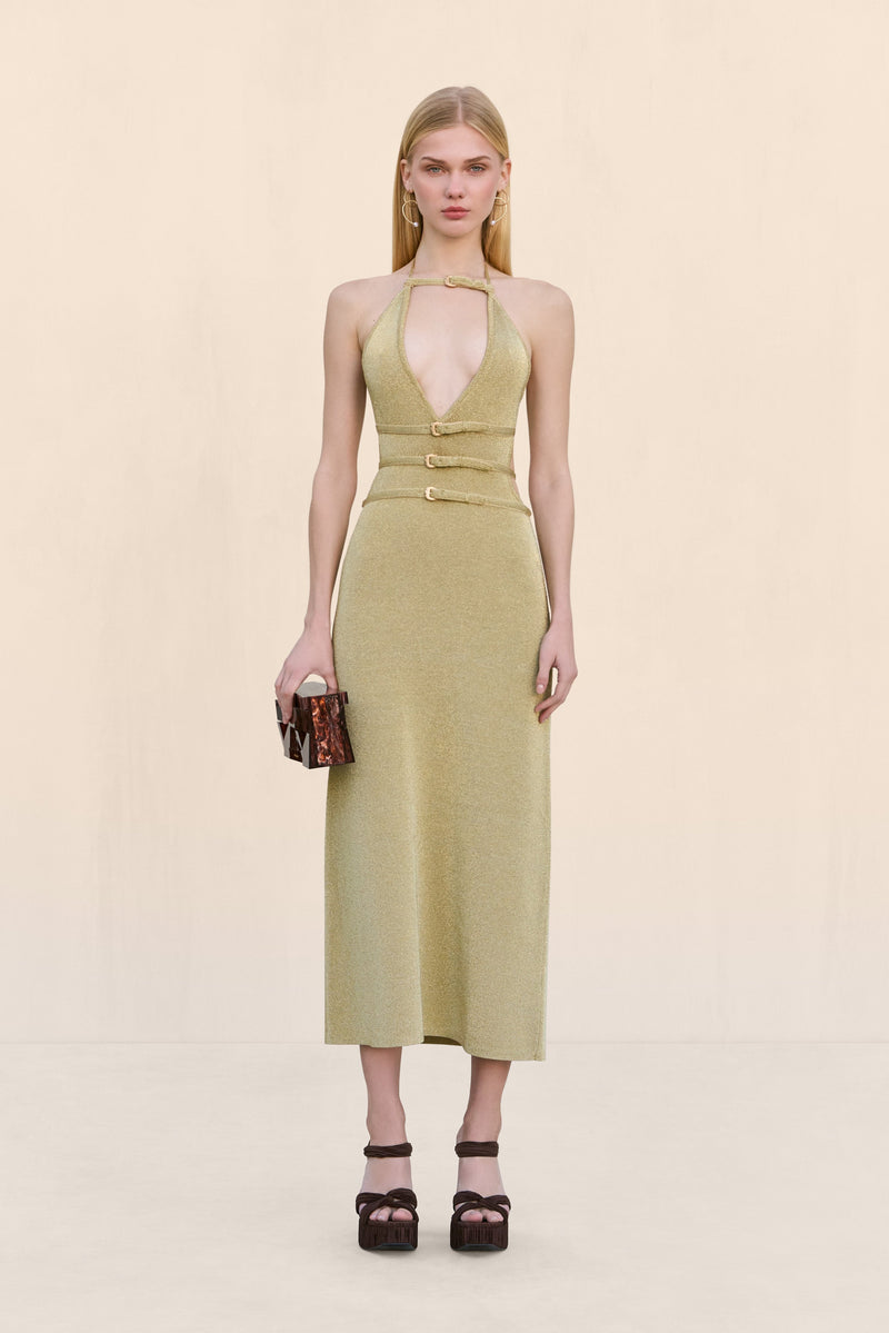 EVALEIGH KNIT DRESS - GOLD