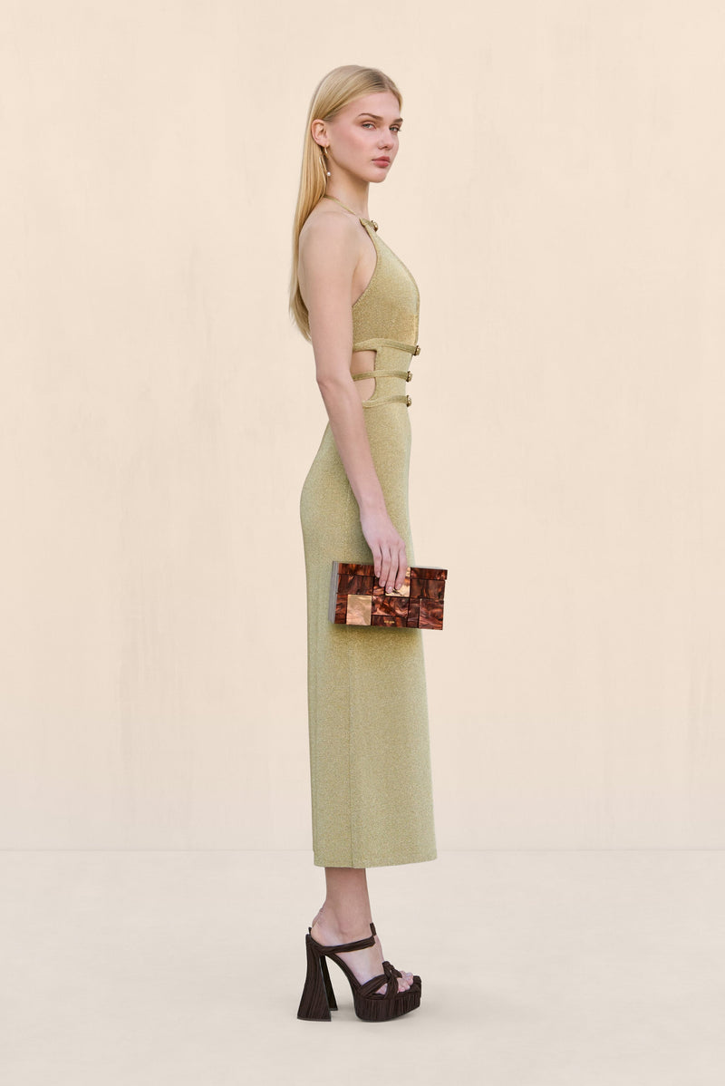 EVALEIGH KNIT DRESS - GOLD
