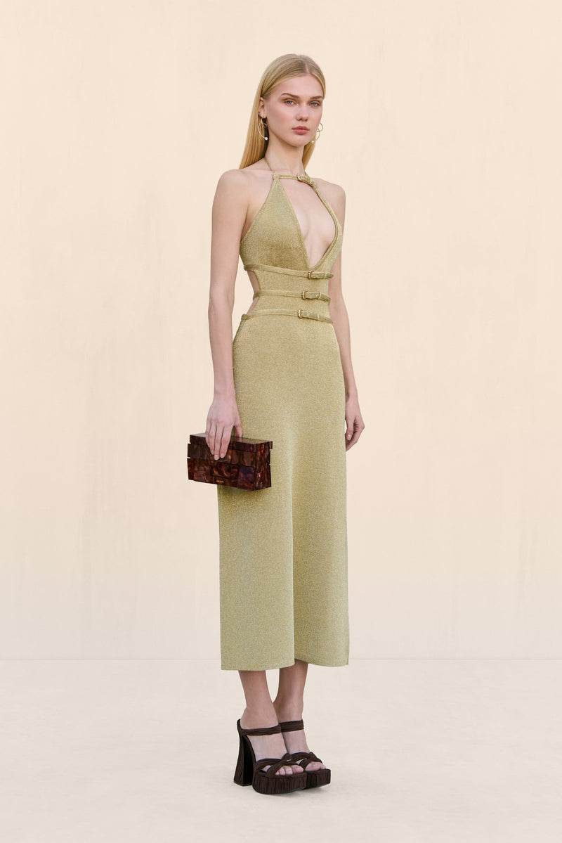 EVALEIGH KNIT DRESS - GOLD