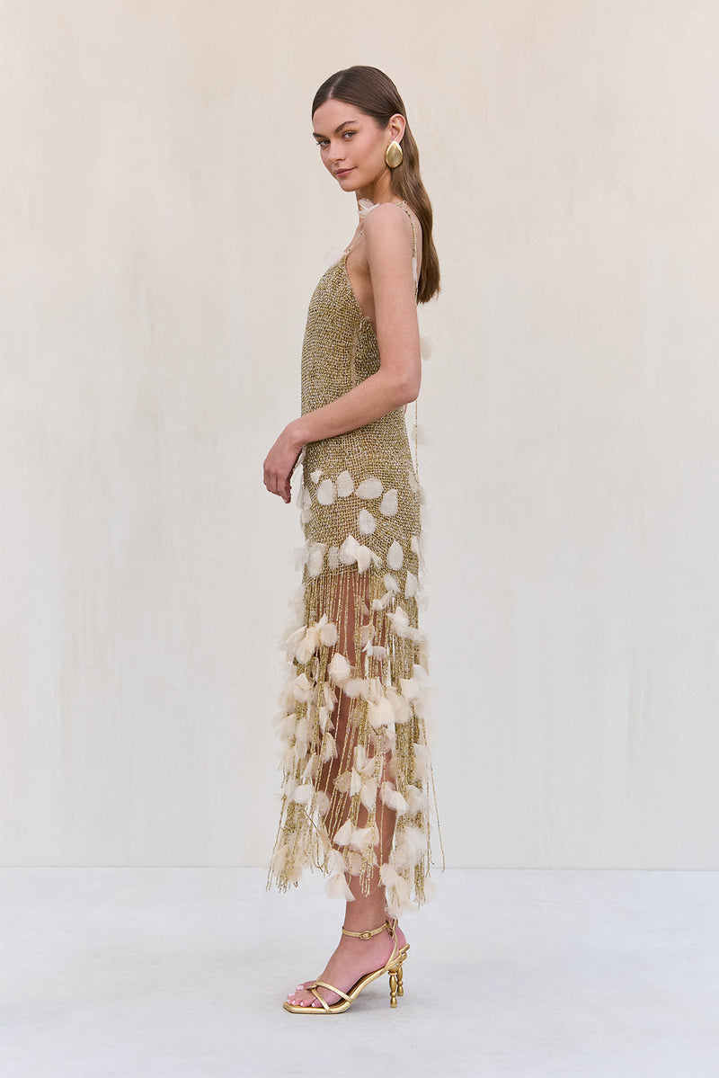 NASEEM DRESS - GOLD