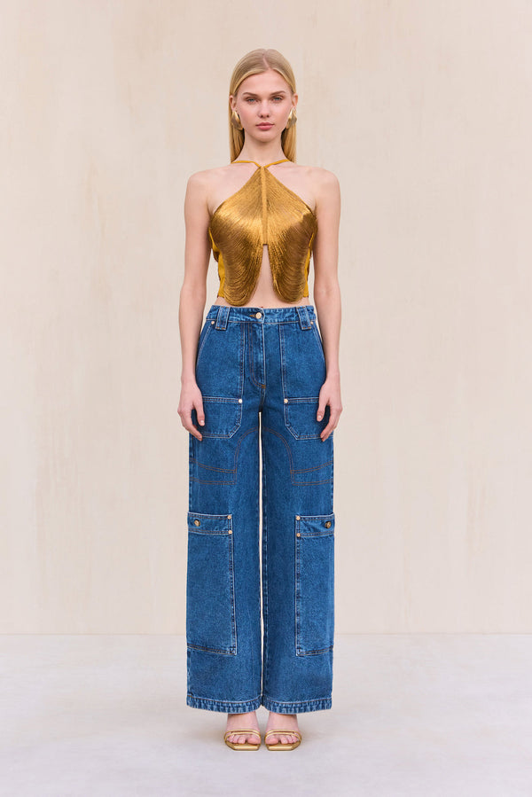 QUELLA TOP - DARK GOLD