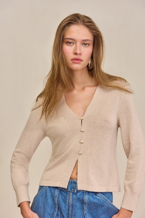 MACE KNIT CARDIGAN - BEACH
