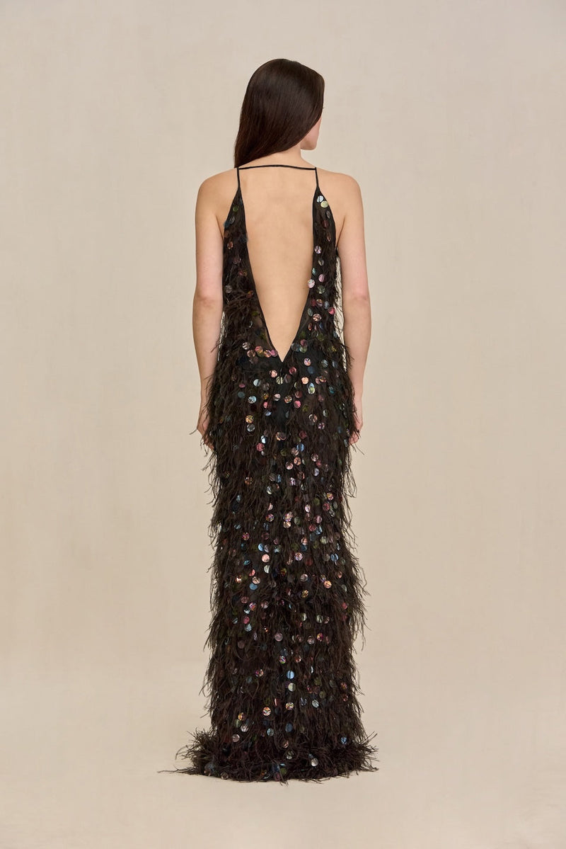 ALMIRA GOWN - BLACK MULTI