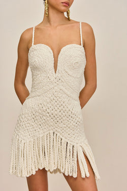HENLEY DRESS - OFF WHITE