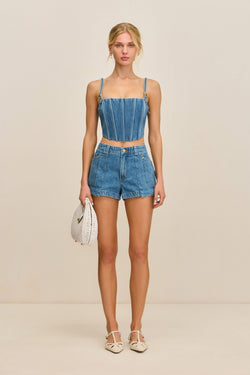 SHELLEY SHORT - MEDIUM STONE WASH