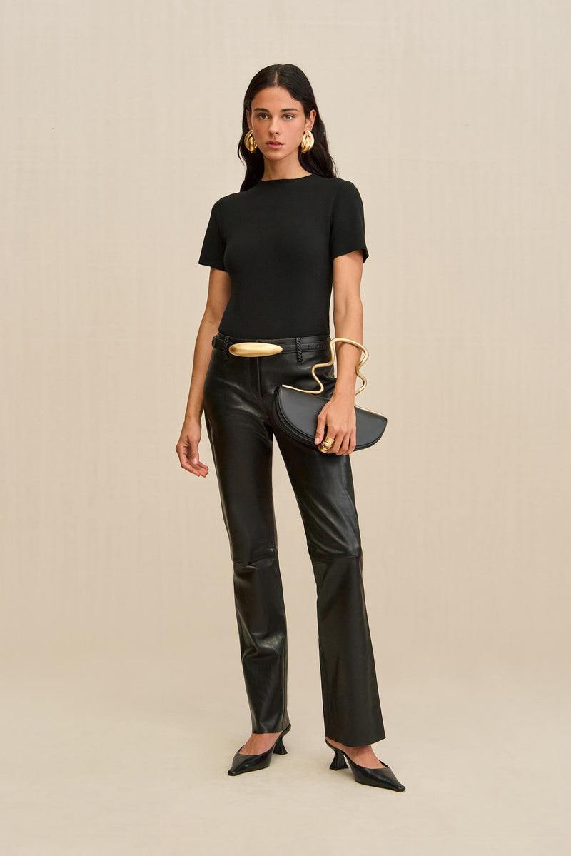 MILIOS KNIT TOP - BLACK