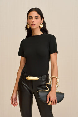 MILIOS KNIT TOP - BLACK