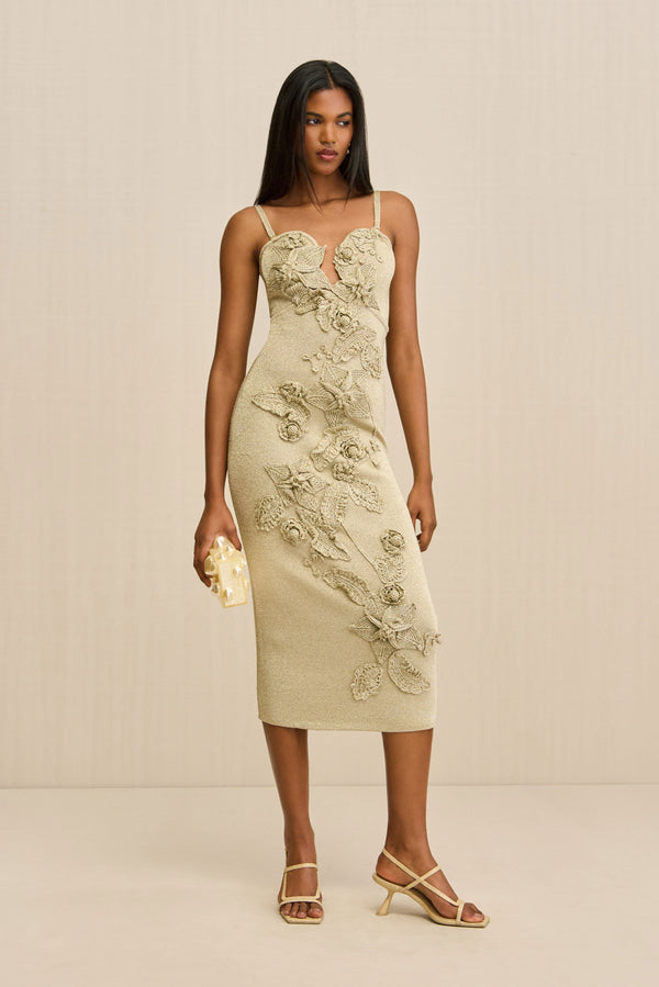 SORAIYA KNIT DRESS - FOG SHIMMER