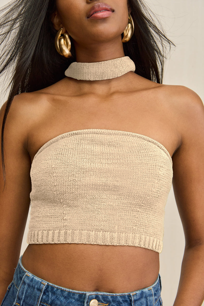 SORINE KNIT TOP - BEACH