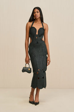 LEILA CROCHET DRESS - BLACK