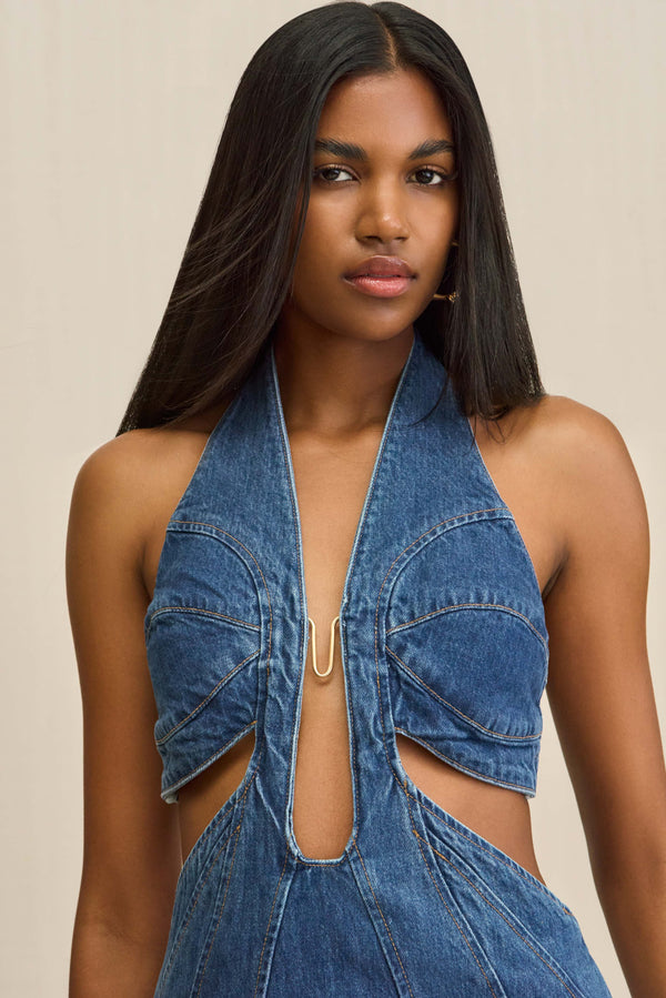 ABI JEAN DRESS - INDIGO
