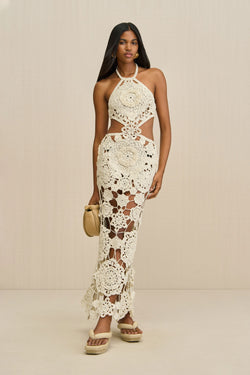 ACCALIA CROCHET GOWN - OFF WHITE