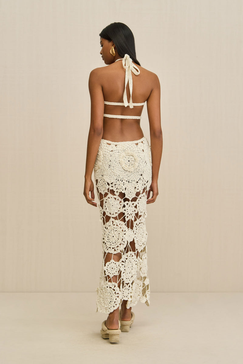 ACCALIA CROCHET GOWN - OFF WHITE