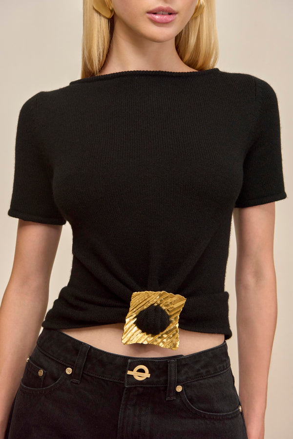 ELLEN KNIT TOP - BLACK