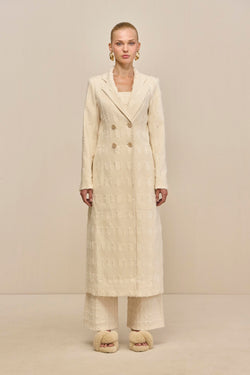 DILAN COAT - OFF WHITE MULTI