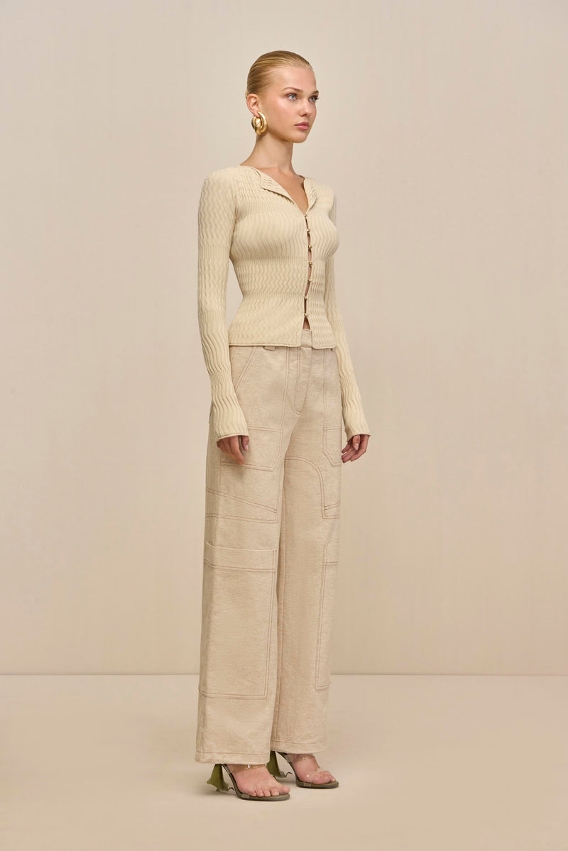 IRENA KNIT CARDIGAN - BEACH