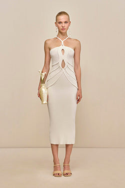 AVERY KNIT DRESS - OFF WHITE