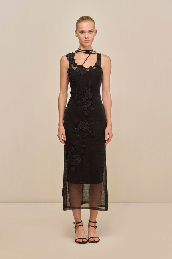 PEMMA KNIT DRESS - BLACK